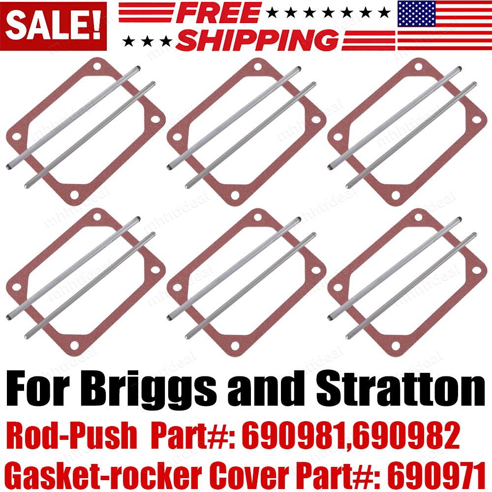 Valve Cover Gasket & Push Rods Set For Briggs & Stratton 690981 690982 690971 gallery