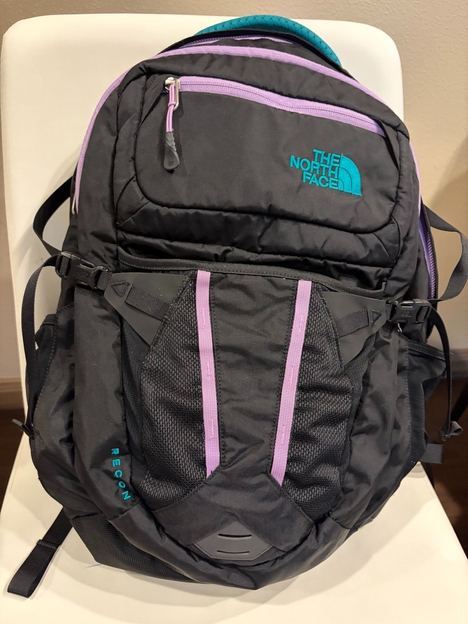 The North Face Recon Backpack Black/Purple/Teal