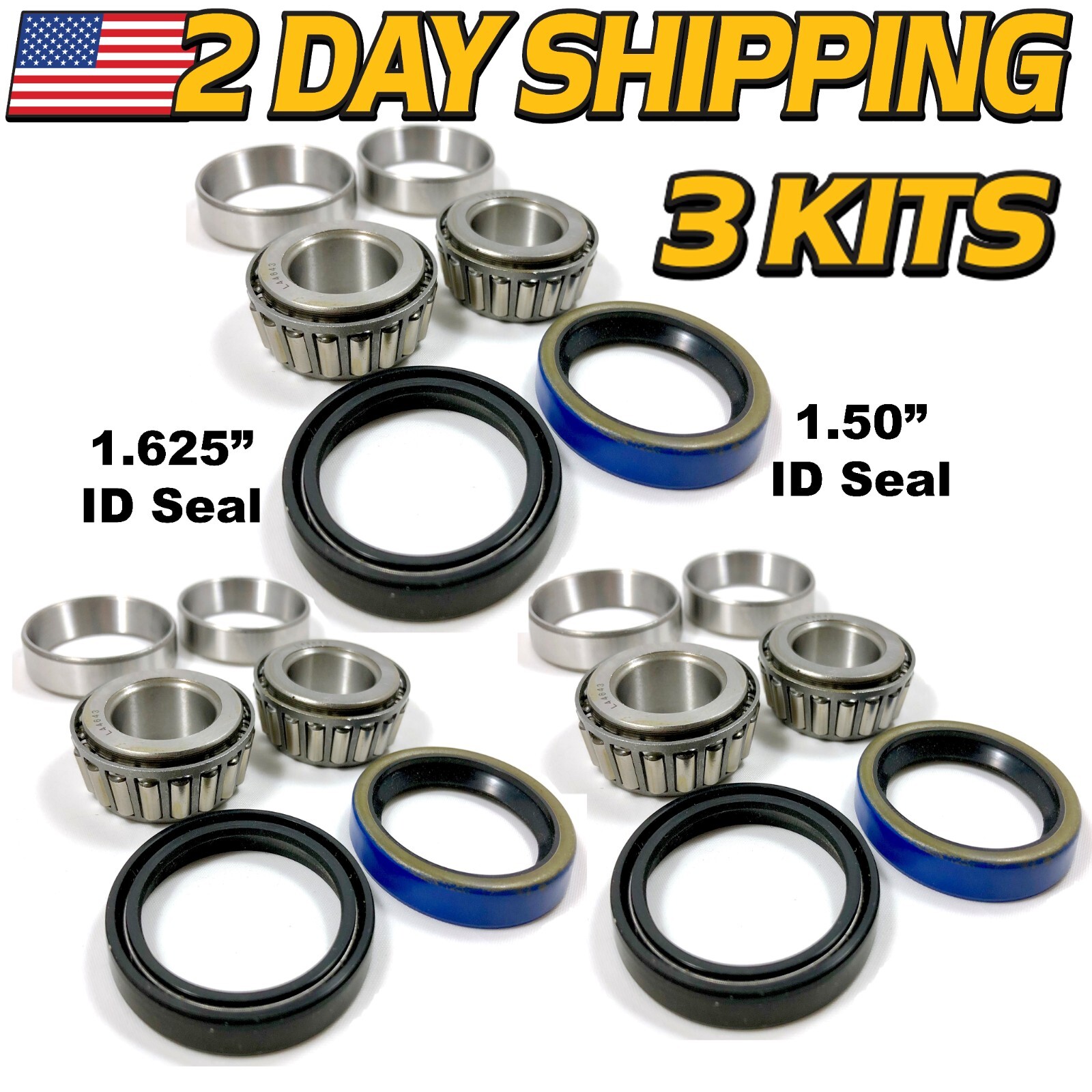 3 Kits Spindle Rebuild Kit Bearings & Seals for Scag 461663 481024 481025 481022 gallery
