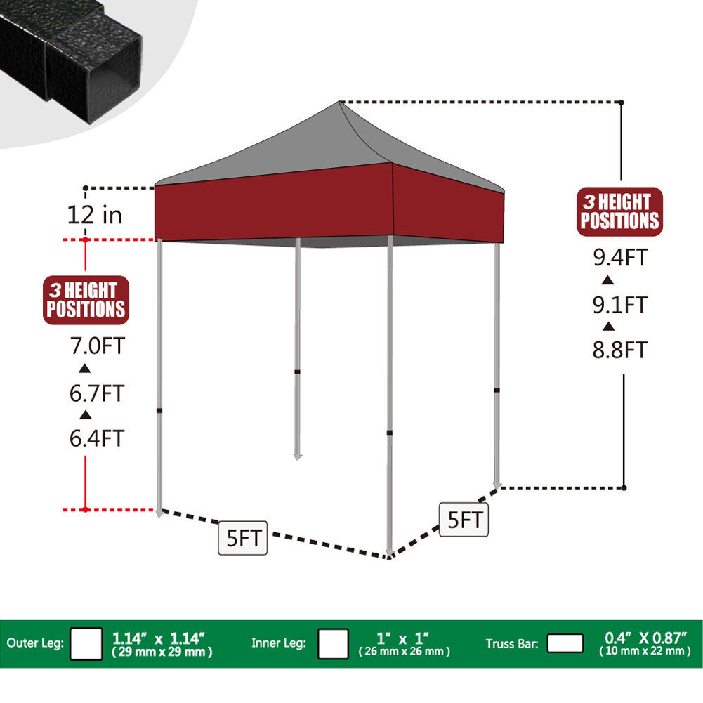 Easy Pop Up 5x5 Commercial Canopy Party Tent Event Gazebo+4 Sand Weights Bags gallery