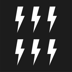 Set of 6 Lightning bolt Shape Version 3 Vinyl Decal shape symbol Sticker