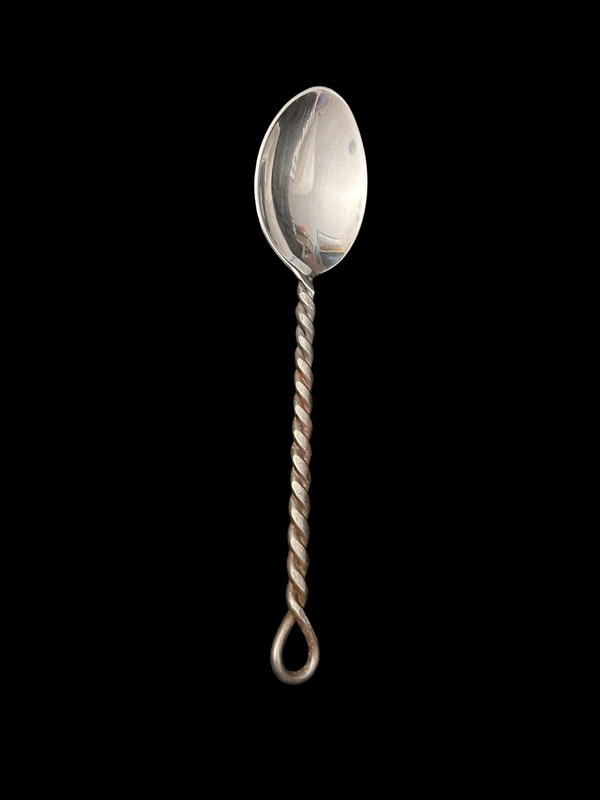 Pottery Barn PBN6 Twisted Handle Black Stainless Serving Spoon 9.5” gallery