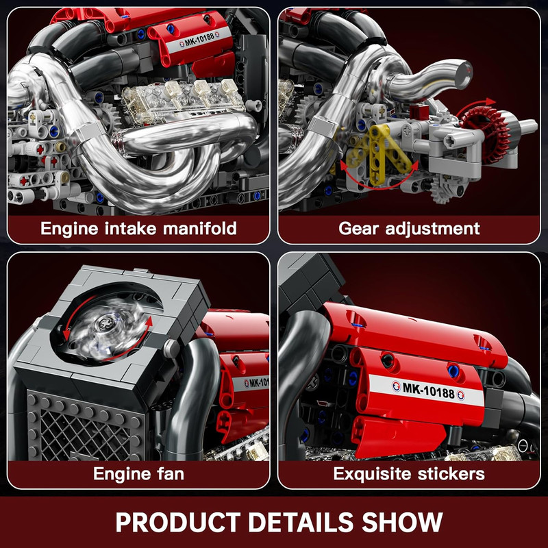 Formula One Engine Building Blocks, Motor Model Building Toys, Car Combustion En gallery