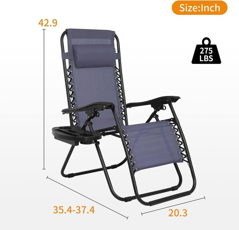 Zero Gravity Chair, Zero Gravity Lounge Chair, 1 Pack Folding Lawn chair gallery
