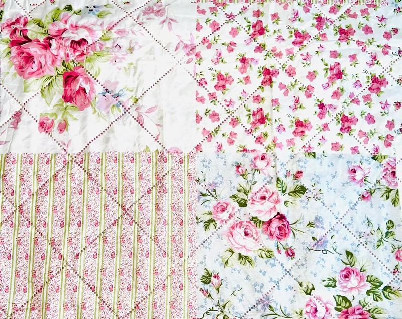 3-Piece Queen Size Printed Patchwork Quilt Set - Pink Flower Floral Polka Dots gallery