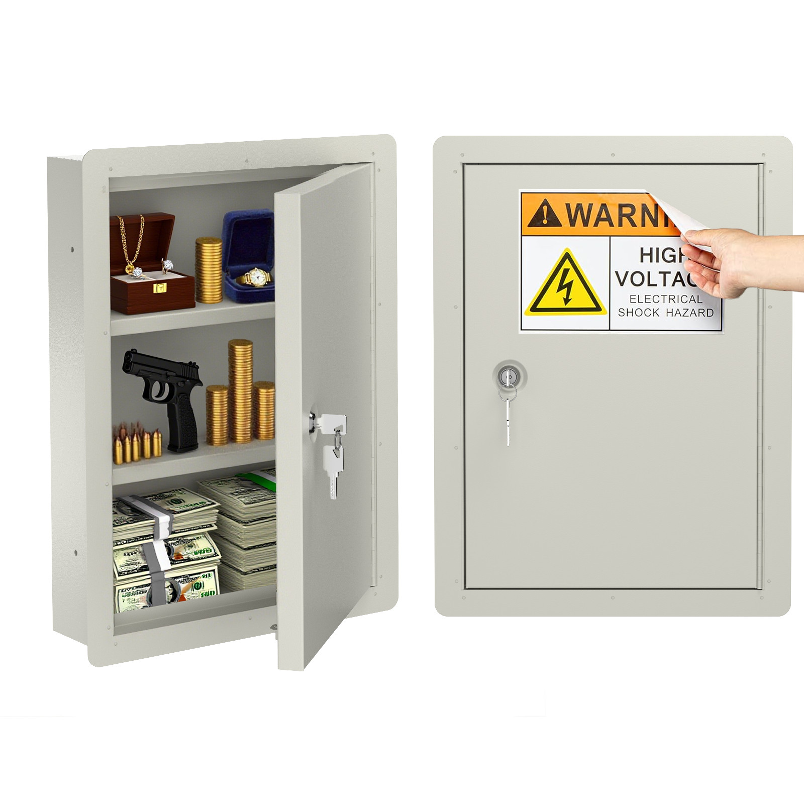 Pochar Hidden In Wall Safe Between Studs Secure Storage Gun Safe, 15.75"x21.15" gallery
