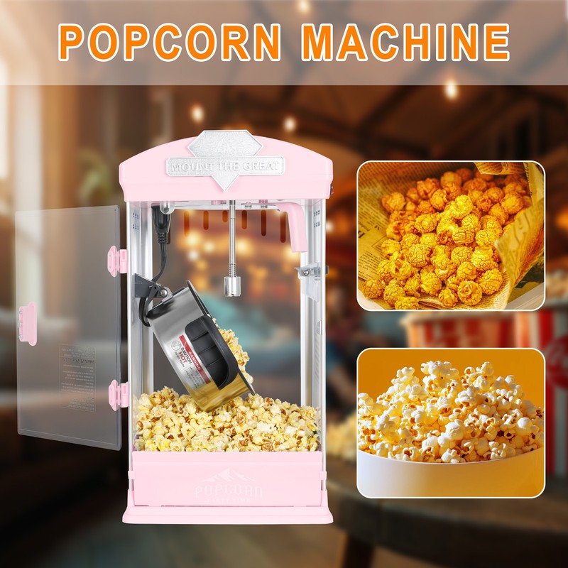 8 OZ Portable Popcorn Maker Machine Kettle Popcorn Maker with Warming Deck gallery
