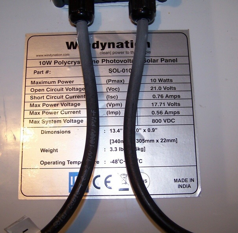 WINDYNATION 10W SOLAR PANEL POLYCRYSTALLINE PHOTOVOLTAIC CHARGES 12V BATTERIES gallery