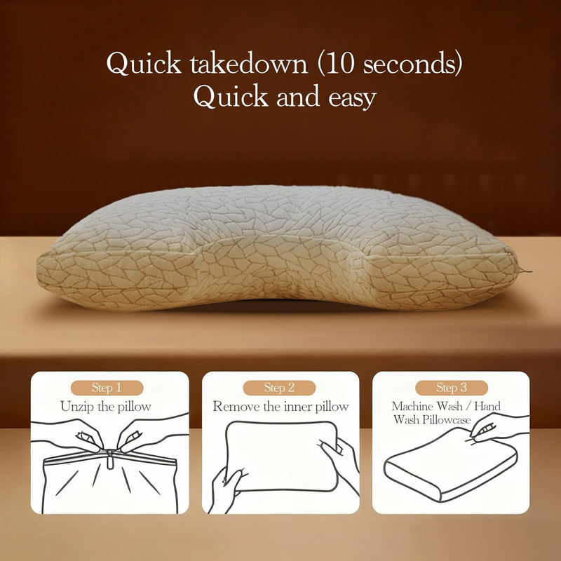 Adjustable Memory Foam Pillow for All Sleep Positions - Queen Size 18x28IN gallery
