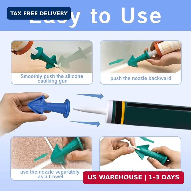 Caulk Tip Tool Caulking Tips Set with Nozzle Adapter Silicone Caulk Applicator T gallery