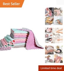 12 Pack Microfiber Dish Towels, Lint-Free and Odorless Cleaning Cloths