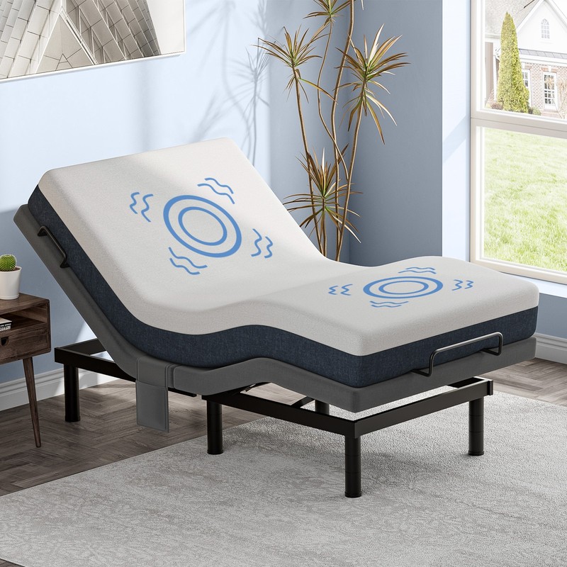 Split King Power Adjustable Bed Frame Upgrade Metal Bed Base Remote Dual Motor gallery