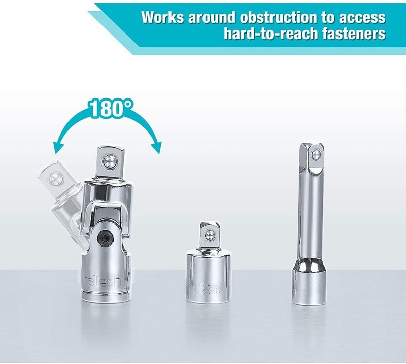 DURATECH Socket Accessory Kit/Drive Tool Accessory Set w/EVA Foam Tool Organize gallery