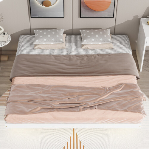 Full Queen King Floating Bed Frames with LED Lights No Headboard Kids Bed Frames gallery