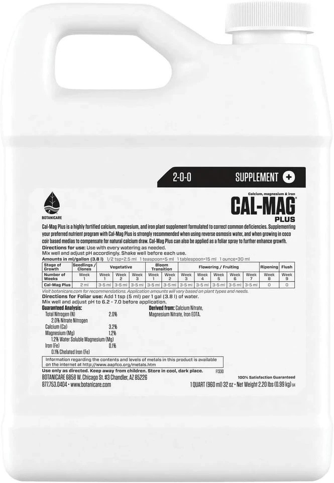 Botanicare Cal Mag Plus 32 oz / 1 Quart - magnesium nutrient additive cal-mag qt gallery