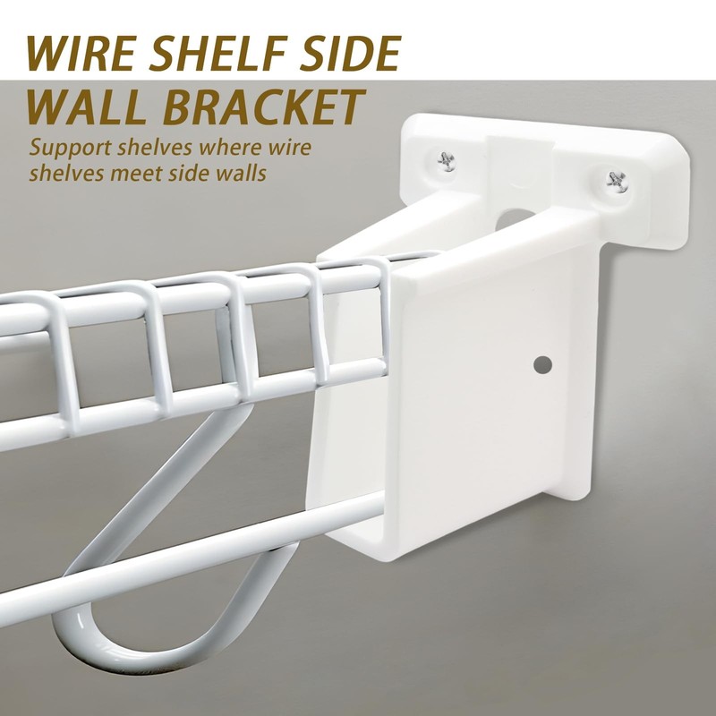 8 PCS Wire Shelf End Brackets Wall Mount Closet Support Polyvinyl Chloride gallery