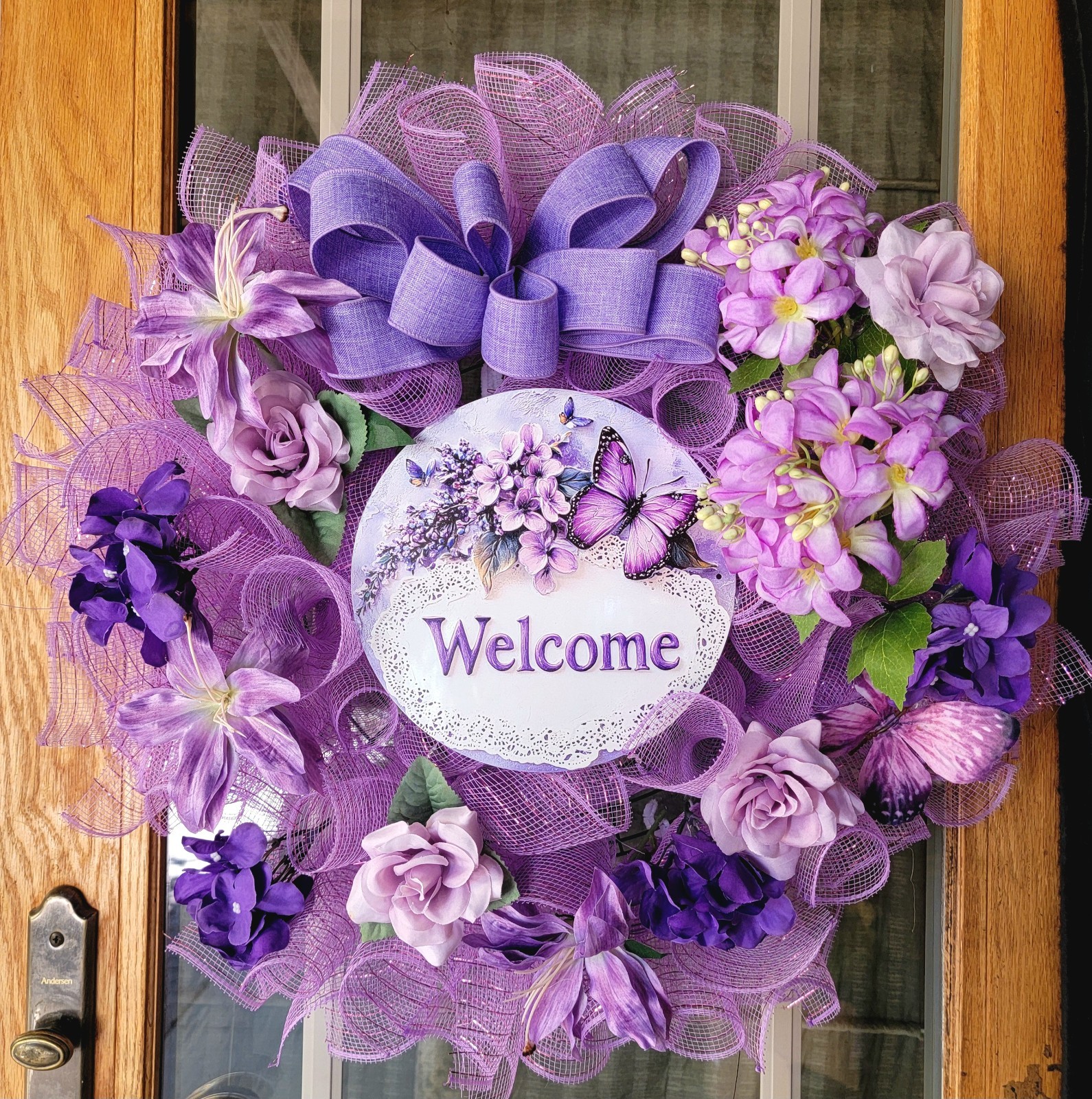 Summer, Everyday Day Lavender Wreath Floral Coordinating Handmade 24 Inches gallery