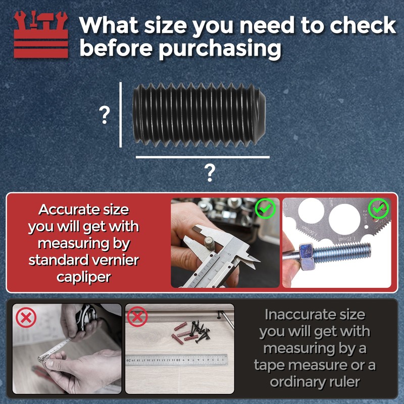 80Pcs Cup Point Socket Set Screws - [M5-0.8x6] Carbon Steel, Black gallery