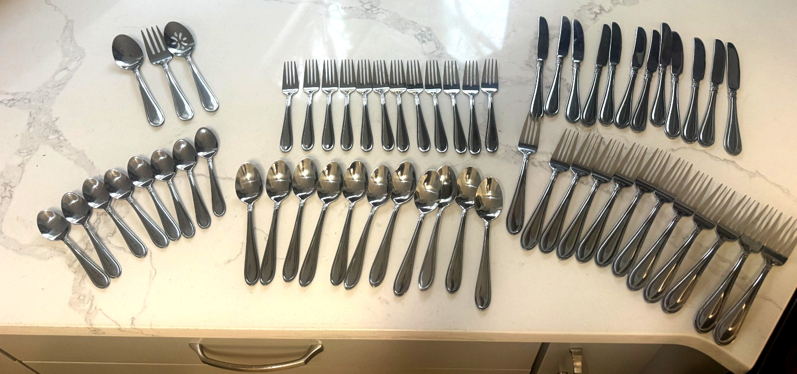 58 Oneida Memphis Stainless Flatware Set Daisy Floral Neck Pattern Made In China gallery