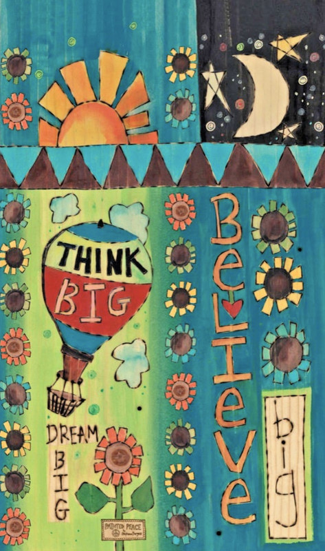 13" THINK BIG, BELIEVE BIG & DREAM BIG Mini Art Pole GIFT NEW Studio M PL13011 gallery