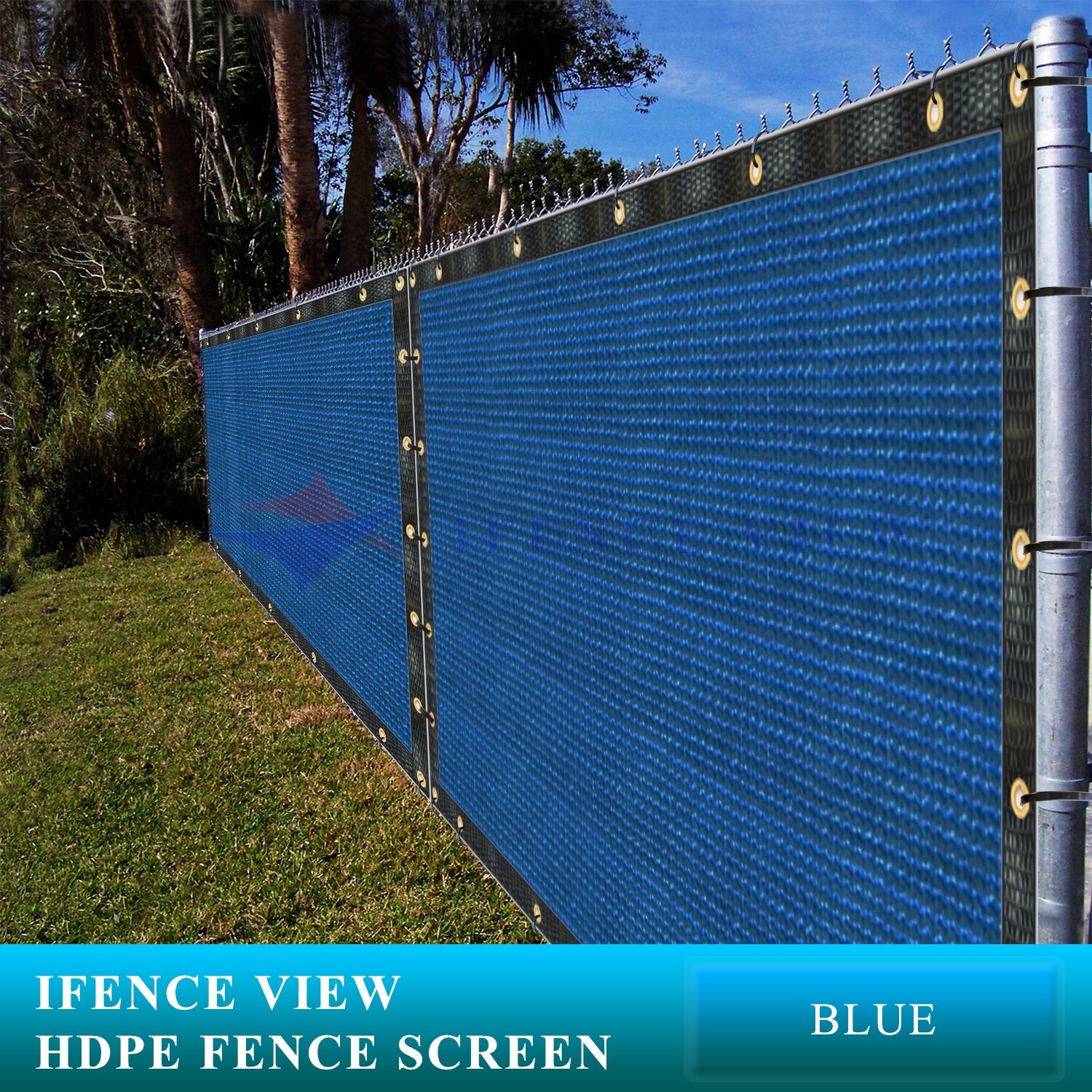 Ifenceview 23 FT Wide Blue Fence Privacy Screen Patio Top Sun Shade Cover Canopy gallery