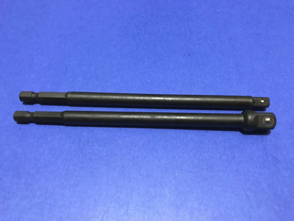 2pc 6" IMPACT EXTENSION BAR SET SOCKET ADAPTER 1/4" HEX T0 1/4" AND 3/8" SQUARE