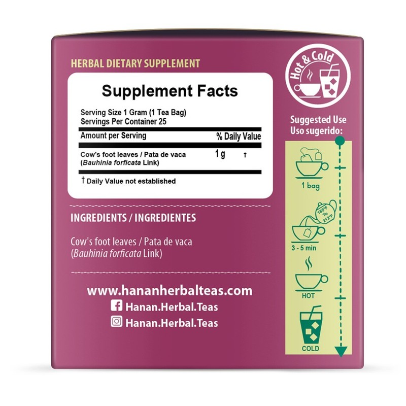 Hanan Peruvian Secrets Pata de Vaca Herbal Tea | 100% Natural Cow’s Foot Leaves gallery