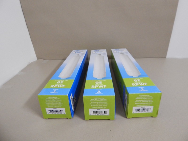 Great Value Refrigerator Filter GVF033 - Fits GE RPWF - Lot Of 3 New NIB gallery