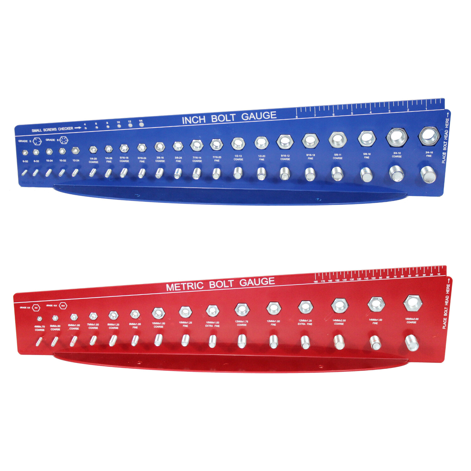 Bolt and Nut Gauges Check a Thread Size Fastener Standard SAE Inch METRIC Guage gallery