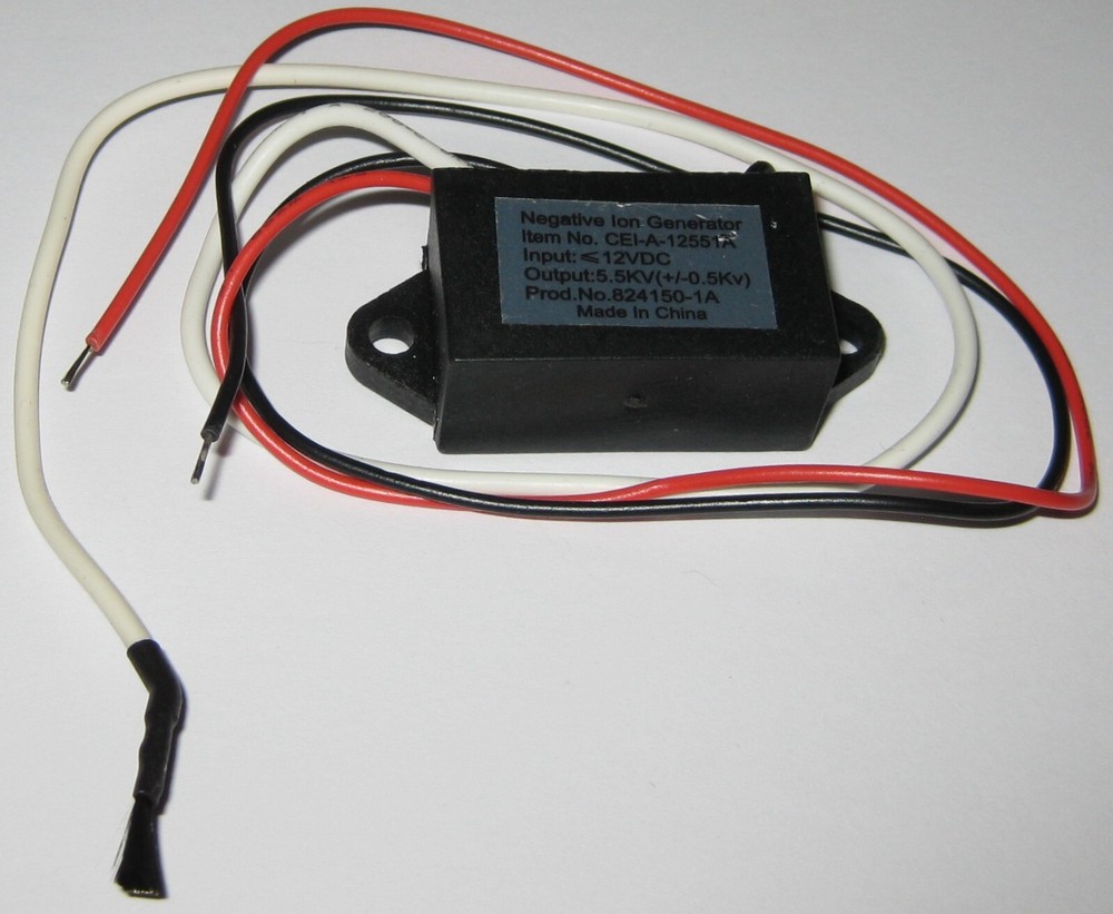 Small Negative Ion Generator - 12 VDC - 5.5 kV Output – Produces 3 Million Ions