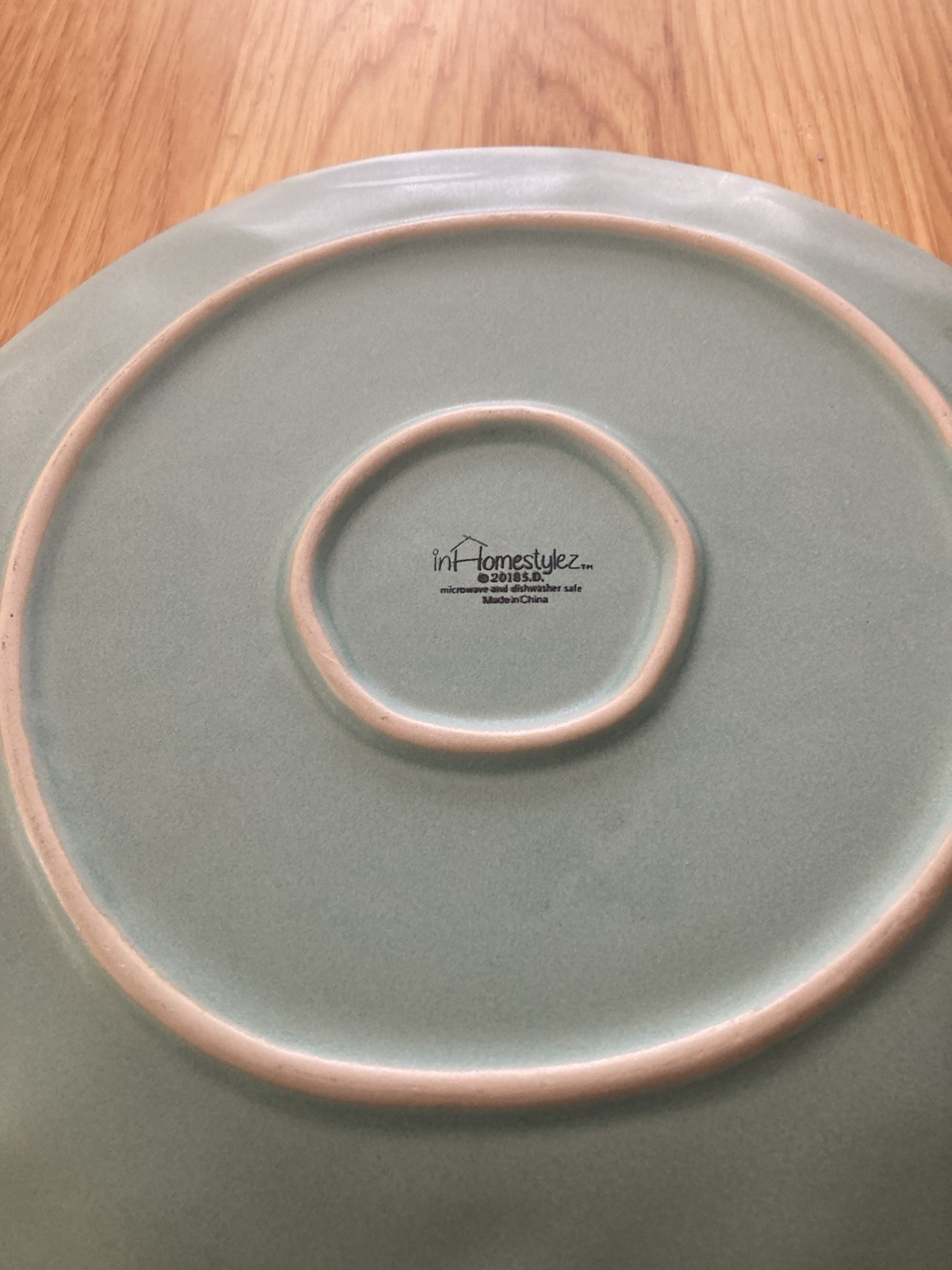 IN HOMESTYLEZ BUNNY Rabbit 11” DINNER PLATE Replacement Green 2018 Stoneware gallery