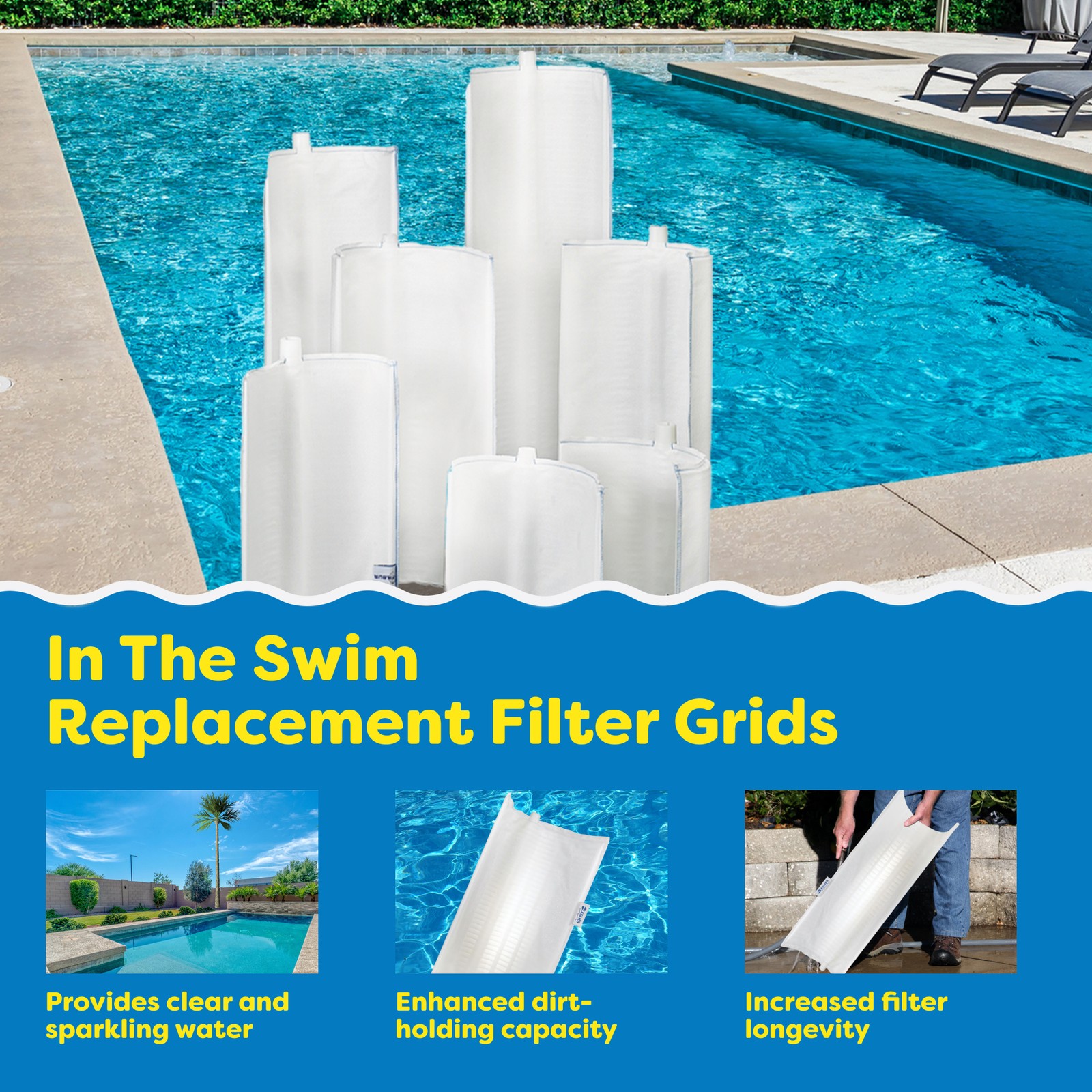 In The Swim 48 sq. ft. Complete DE Pool Filter Grid Set (7 Full, 1 Partial) gallery