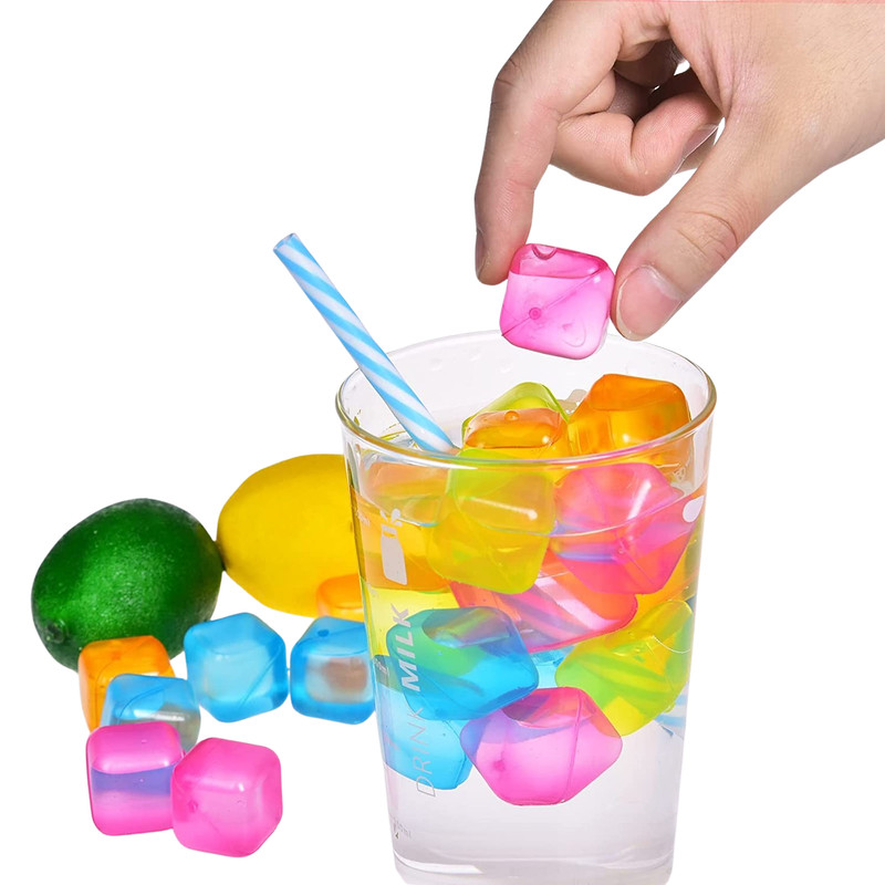 36-Pack Reusable Ice Cubes – 1" Square BPA-Free Multicolor Chilling Cubes gallery