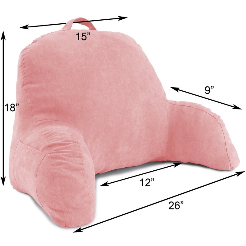 Microsuede Bedrest Pillow Back Support Cushion Reading Relaxing Lounging in Bed gallery