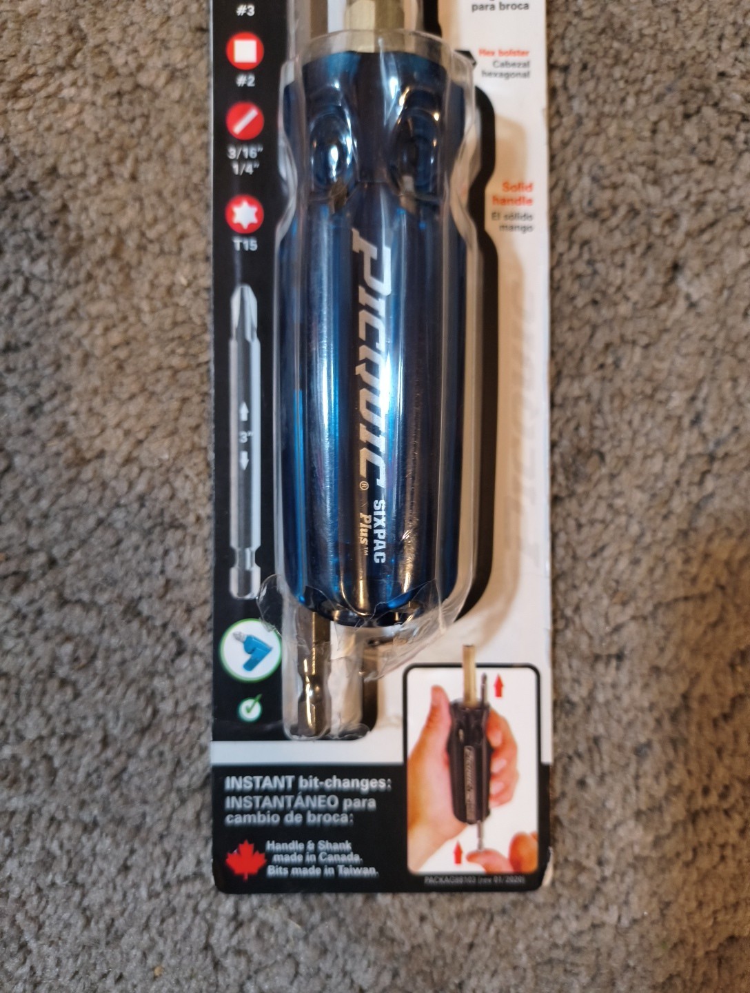 PICQUIC 88103 Assorted Colors Steel SIXPAC Plus Multi-Bit Screwdriver 6 L in. gallery