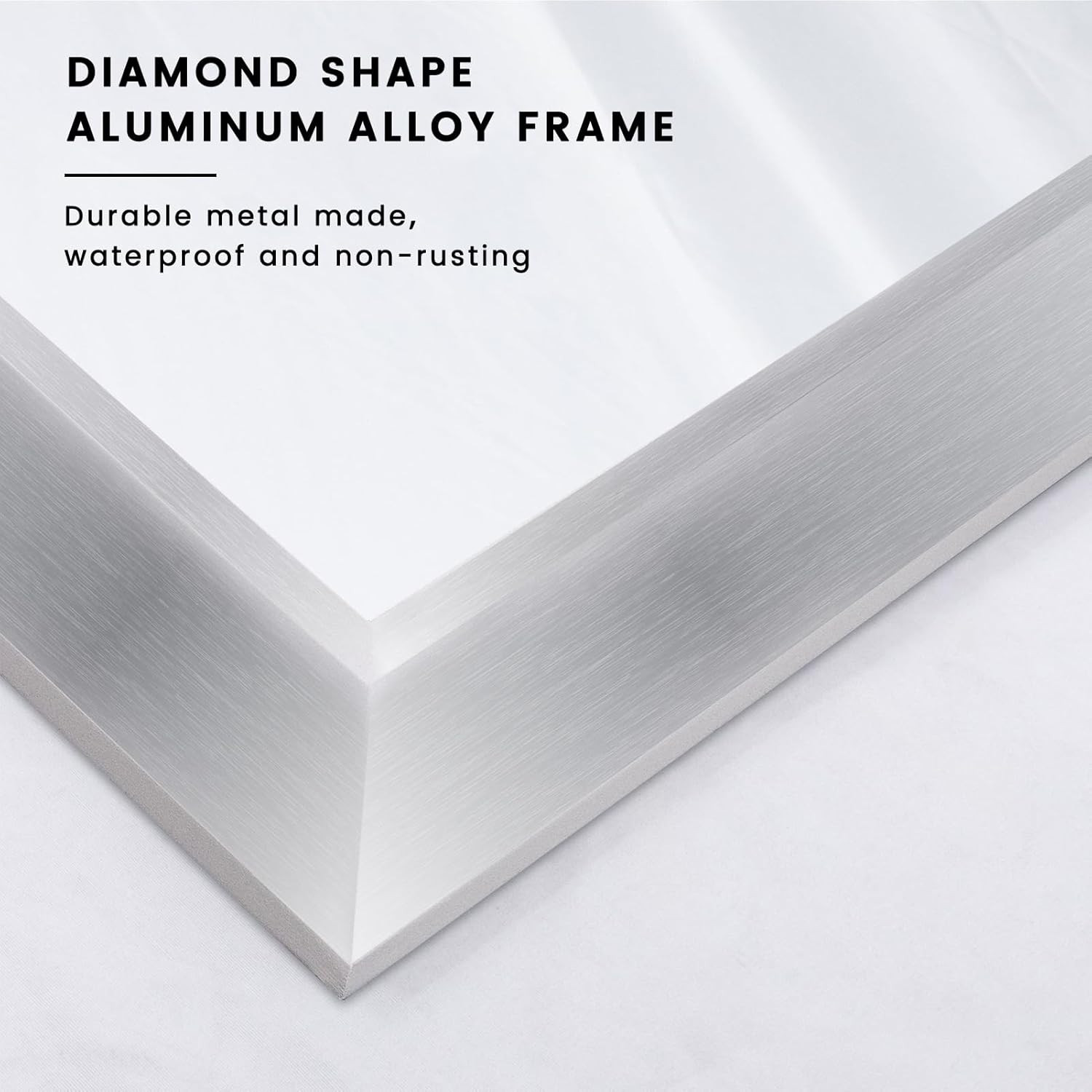 48x32 Inch Silver Bathroom Mirror, Thick Metal Frame, Horizontal/Vertical gallery