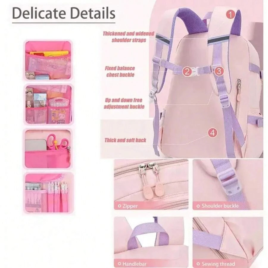 Backpack Student Backpack With Multiple Pockets, Large Capacity, Breathable And 3