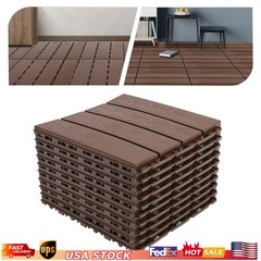 12×12″ Plastic Interlocking Composite Decking Floor Deck Tiles Bacony Pavers