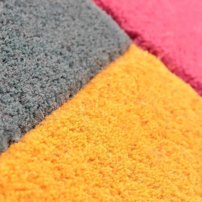 Irregular Shape Rug Hand-Tufted NewZeland Wool Rug Handmade Area Rug Carpet for gallery