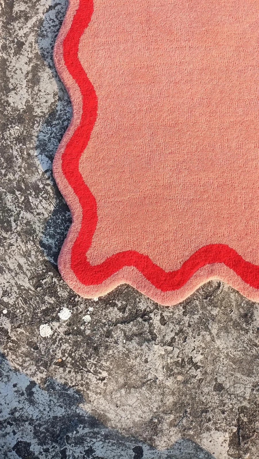 Hand-Tufted Wool Area Rug: pink and red abstract carpet for living room 8x10 gallery