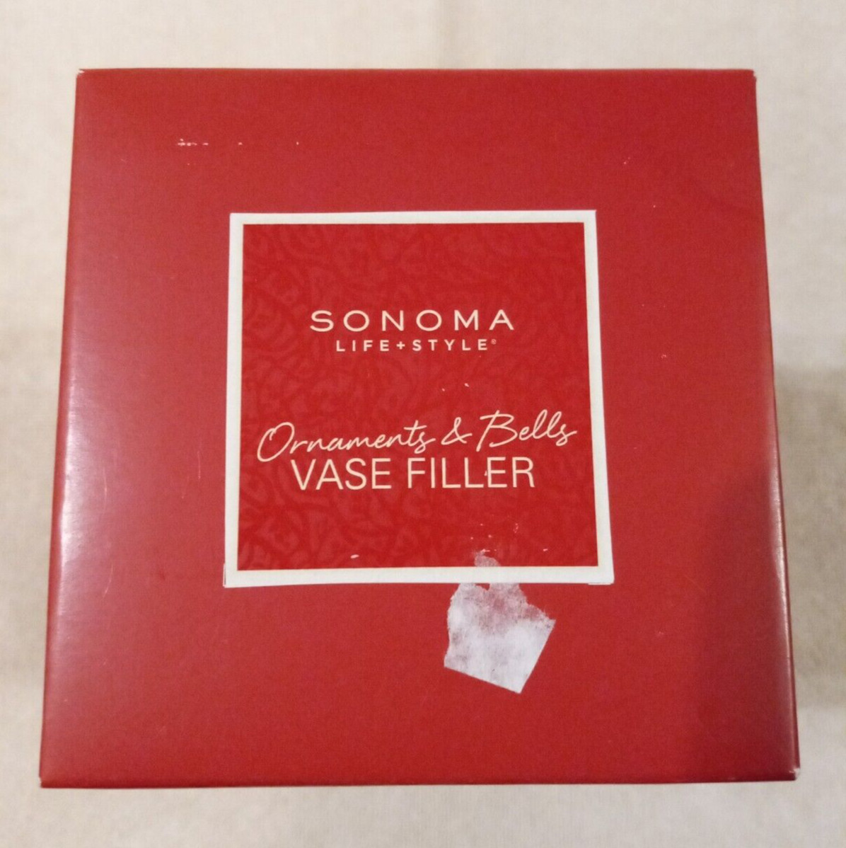Sonoma silver, red & white ornaments & bells VASE or BOWL filler - NIB gallery