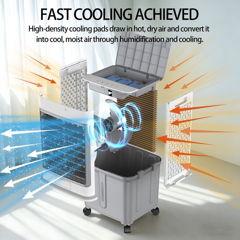 Evaporative Air Cooler Remote Timer 2800CFM Swamp Cooler Fan 10 Gal Water Tank gallery