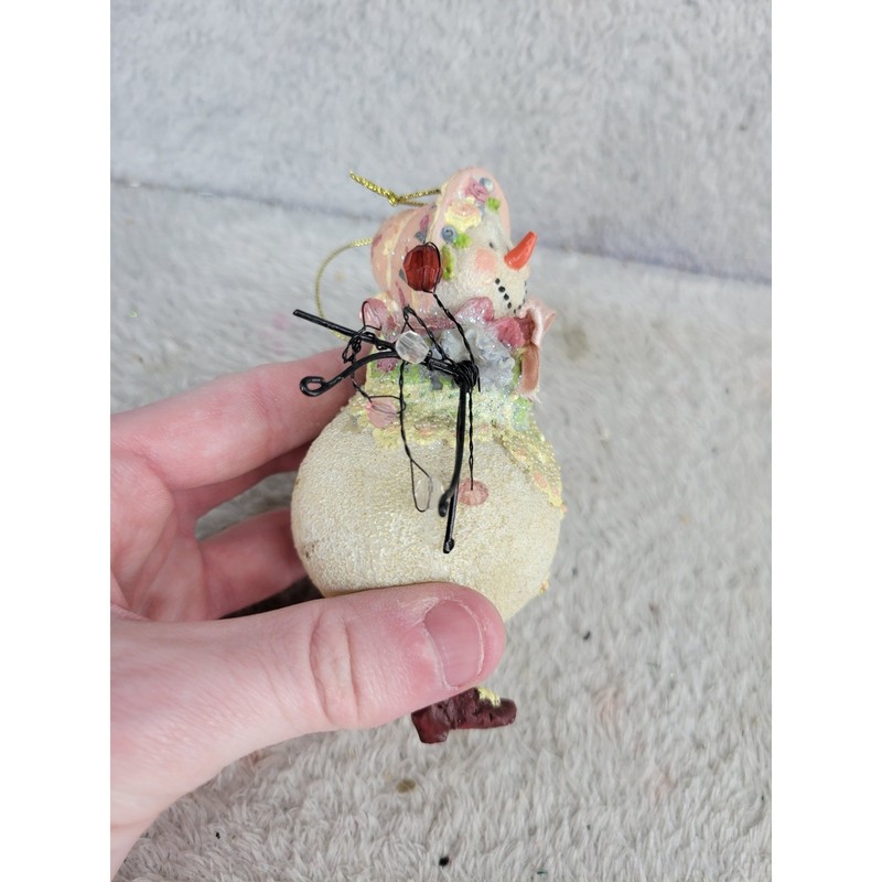 Handmade Beaded Snowman Ornament Whimsical Christmas Tree Decor Festive Winter gallery