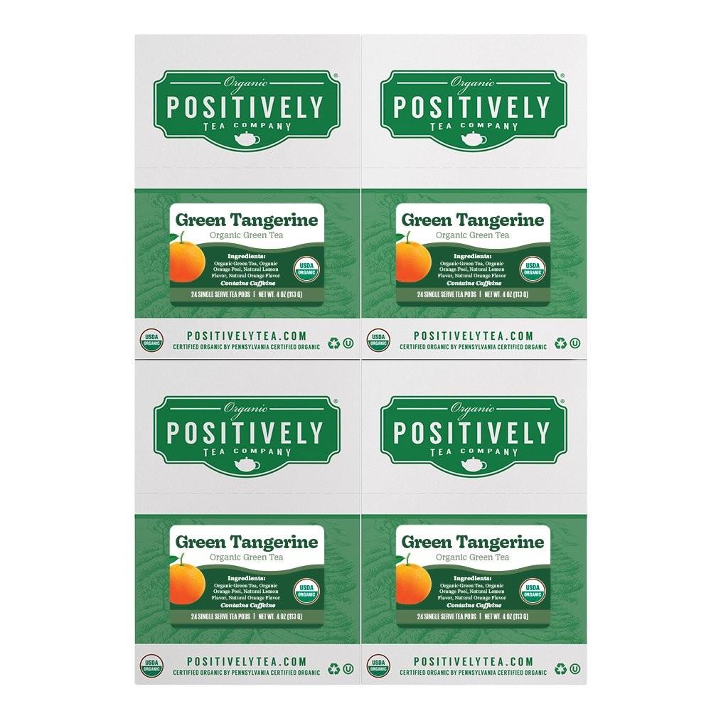 Positively Tea | Organic Green Tangerine Tea | 96 Pods, Keurig Compatible gallery