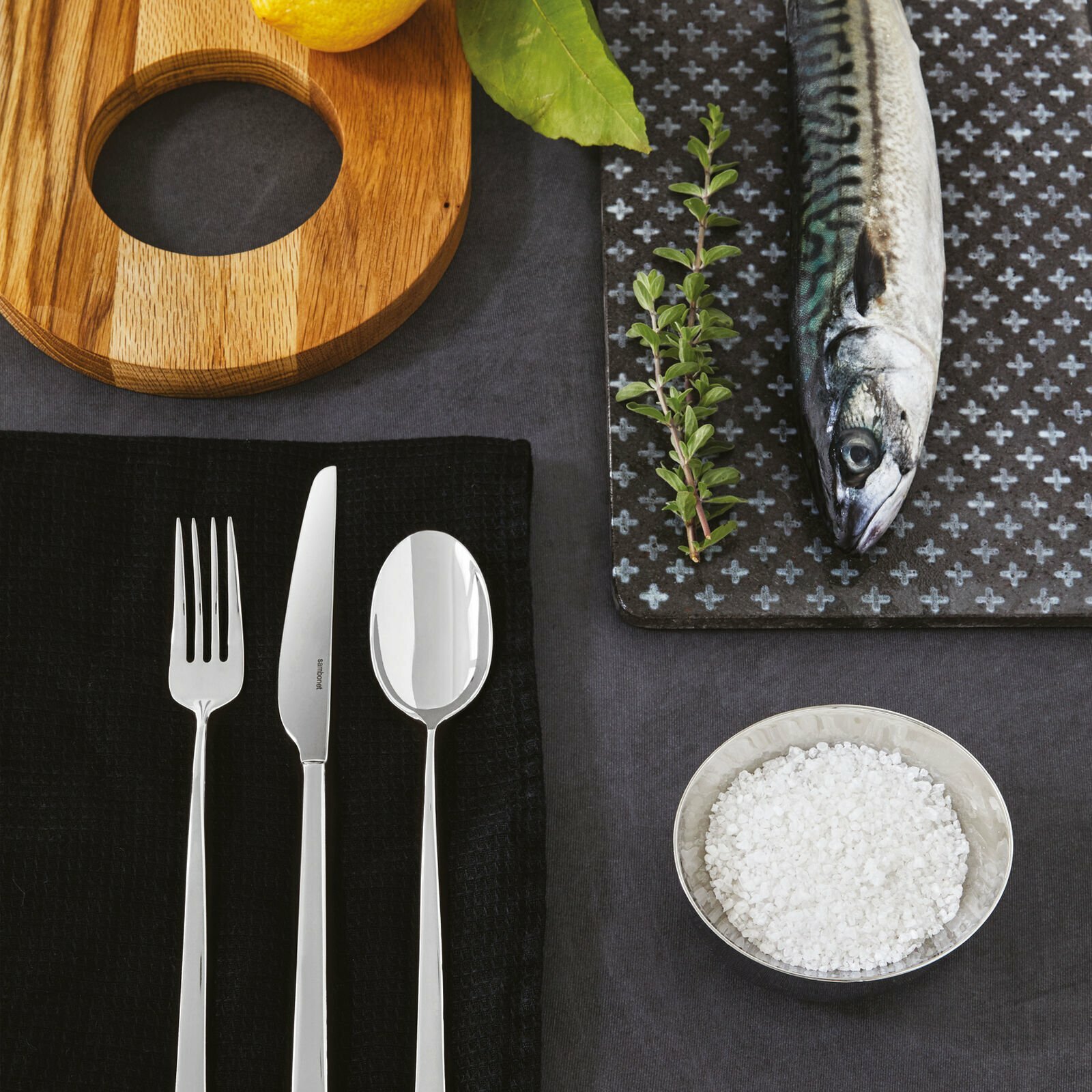 Sambonet - LINEA Q Monoblocco -Set Cutlery 4 pieces for 1 person |-20%| Retailer gallery