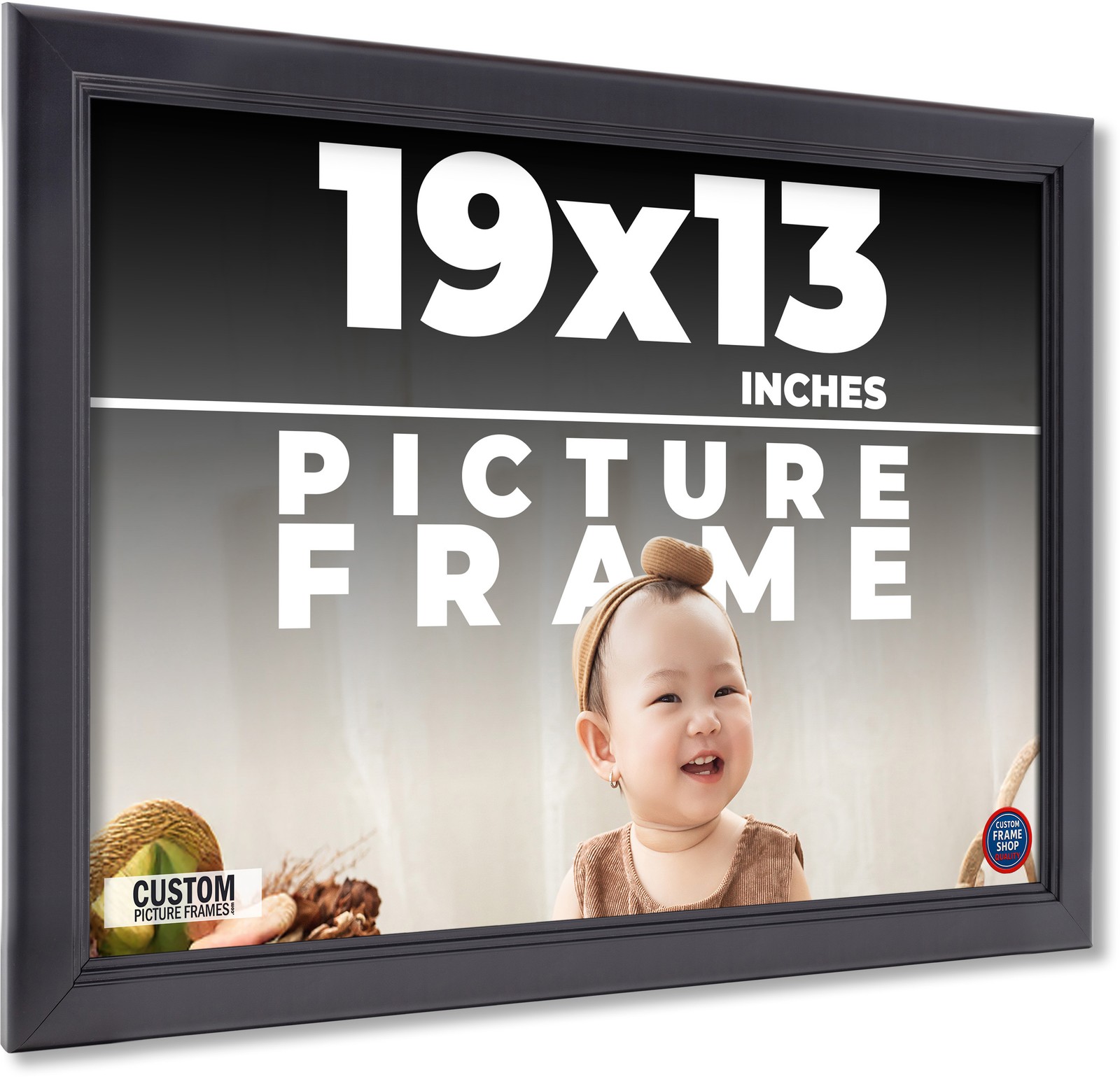 19x13 Frame Black Picture Frame Modern Photo Frame UV Acrylic, Acid Free Backer gallery