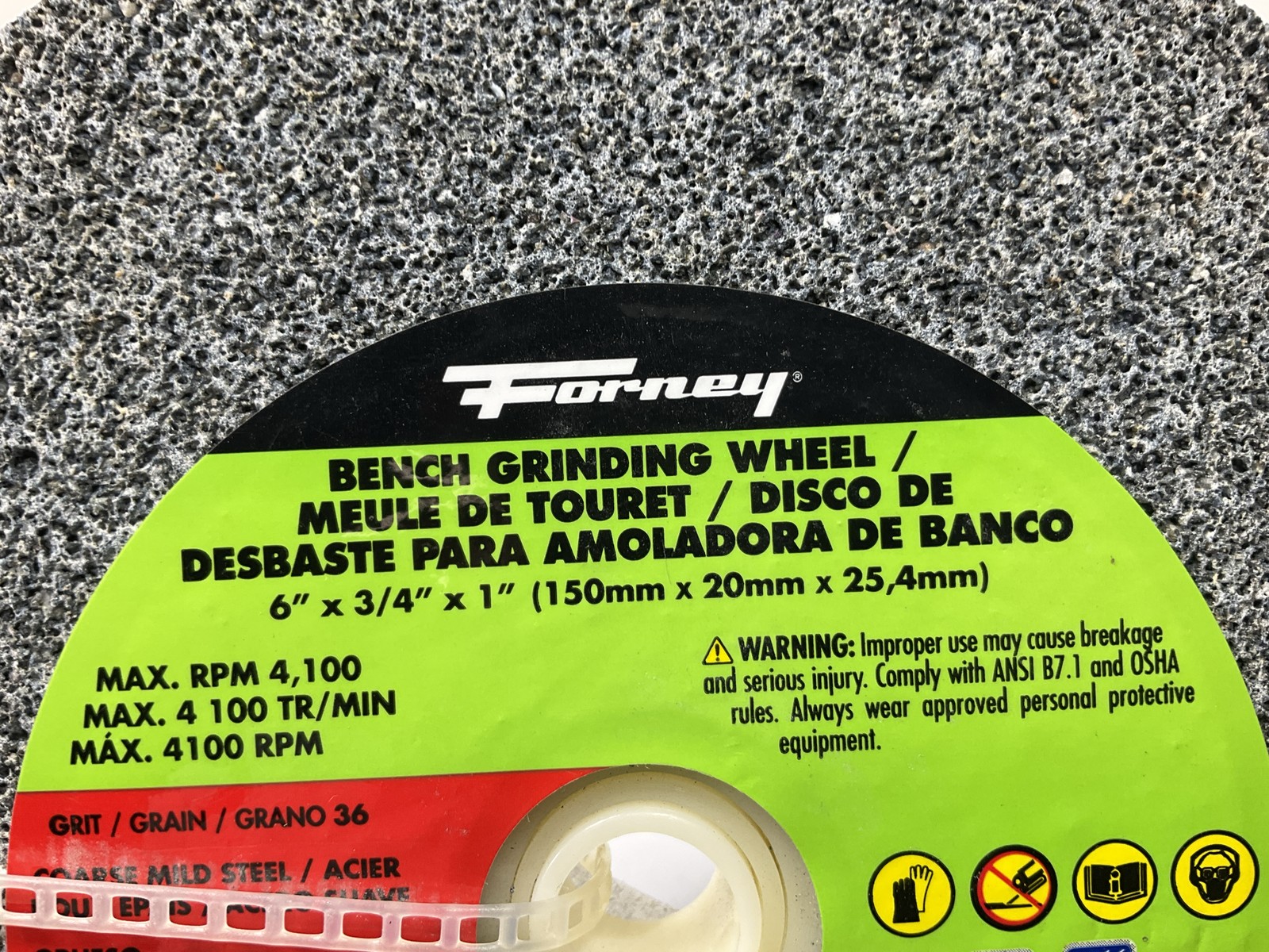 Forney 72401 Bench Grinding Wheel, 6 In X 3/4 In X 1 In gallery