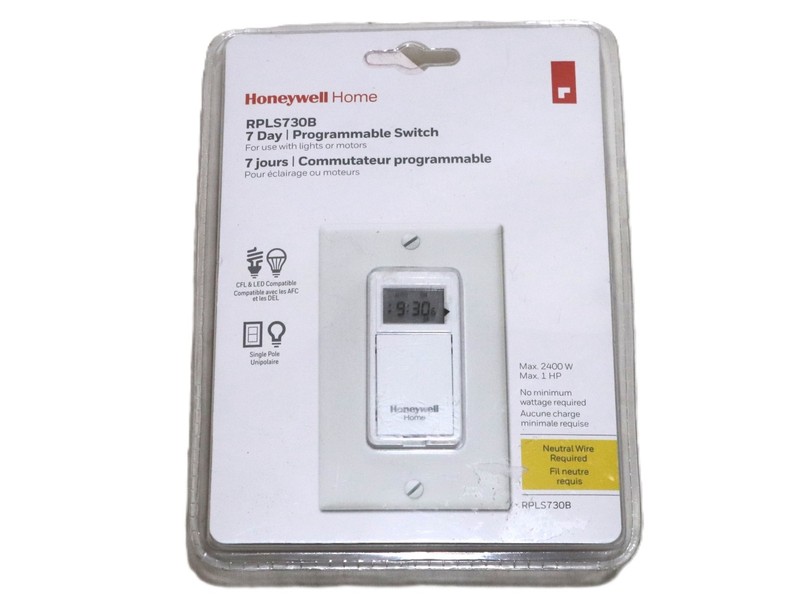 Honeywell PLS730B1003 Programmable Wall Switch 120V, 20A, AC 7 Days EconoSwitch™ gallery