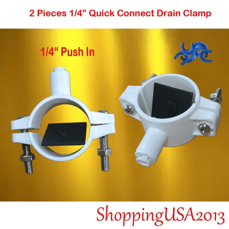 2 Drain Clamp 1/4" Quick Connect Push In Water Filter RO Reverse Osmosis System gallery