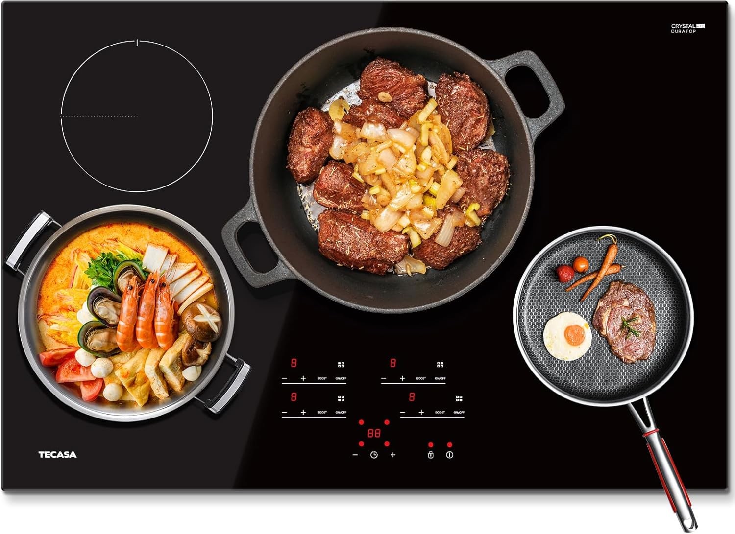 30 Inch Built-in Induction Cooktop 7400W w/4 Boost Burner 240V Child Safety Lock gallery